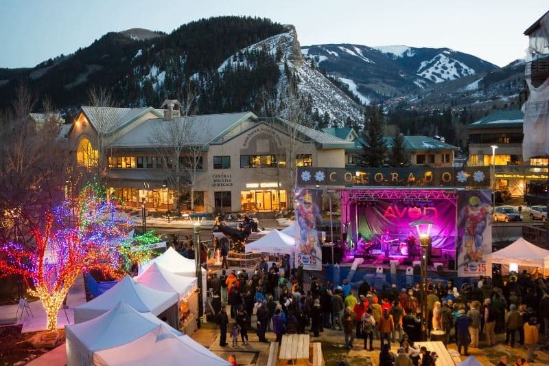 Downtown Avon during winter festival